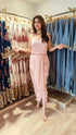Pink Cutwork Kurta with Dhoti and Singlet
